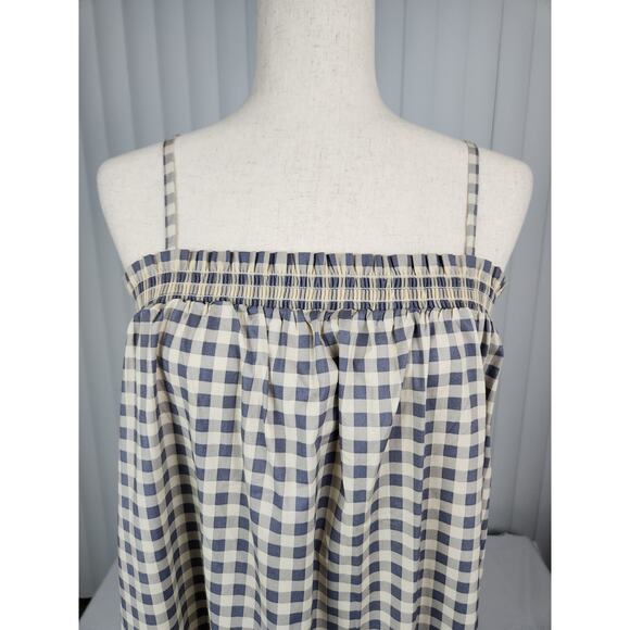 WeWoreWhat Smocked Midi Dress Gingham in Whisper White Women's Size Medium - Picture 4 of 10